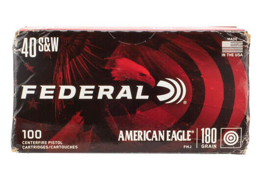 Federal American Eagle 40 S&W 180gr FMJ Ammo comes in brass casing